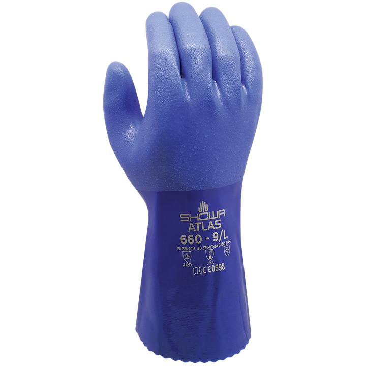 660 Showa Atlas Oil Resistant Gloves Blue