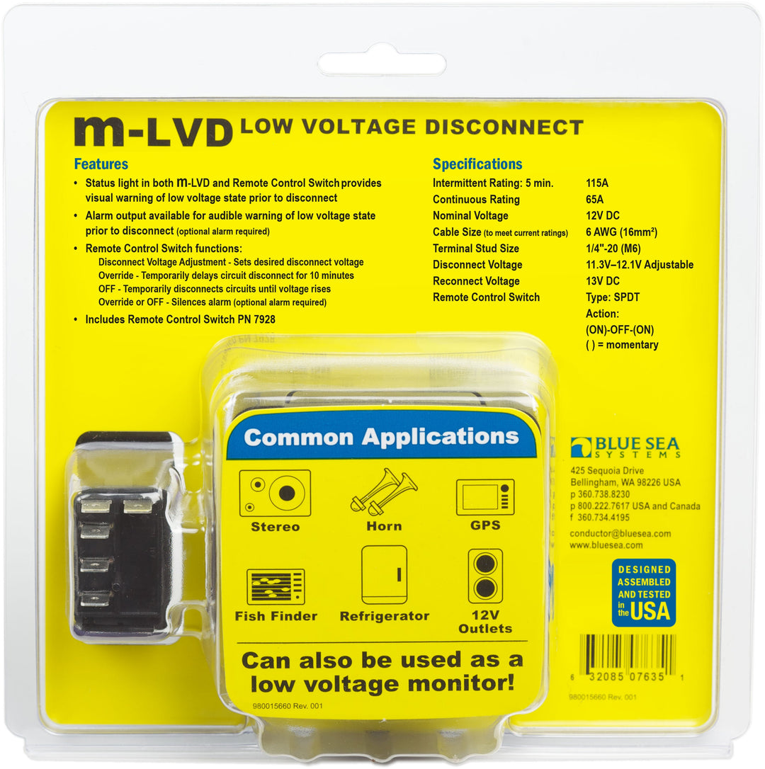 Blue Sea System Mini LVD Low Voltage Disconnect