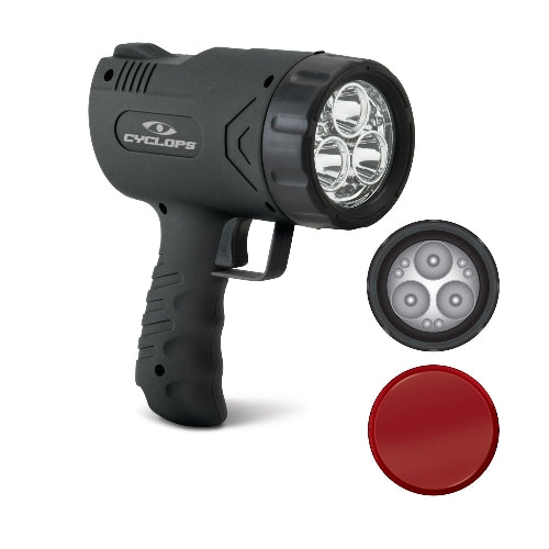 cyclops 400-lumen rechargeable flashlight Cyclops Handheld LED Spotlight – Rainbow Net & Rigging