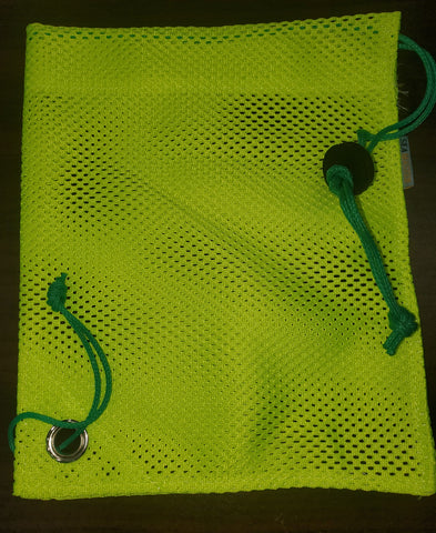 Neon Yellow  9" x 10" Bait Bags with Drawstring  & Grommet