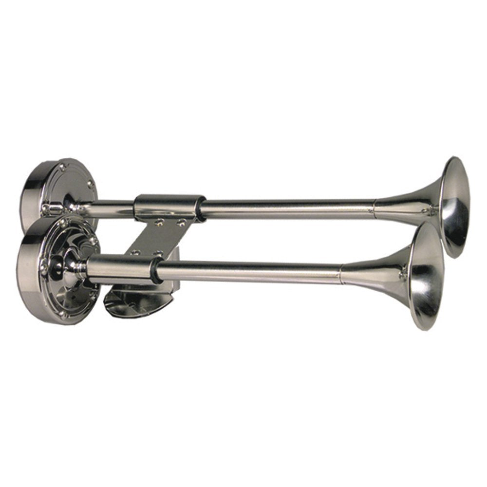 Ongaro Deluxe Stainless Steel Shorty Dual Trumpet 12 Volt
